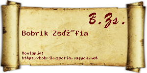 Bobrik Zsófia névjegykártya